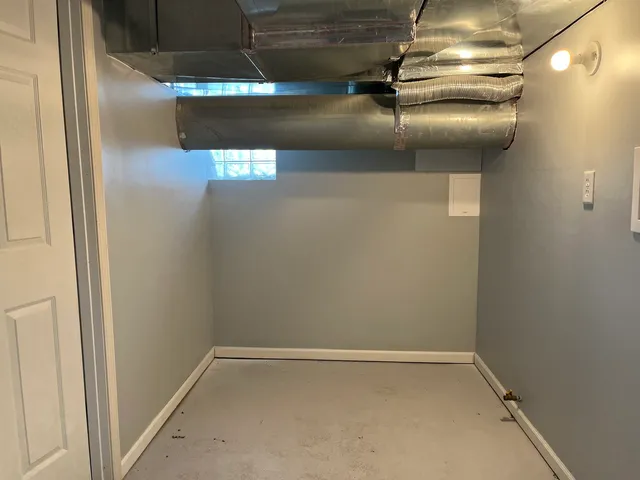 a view of a room with racks