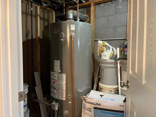a close view of water heater room