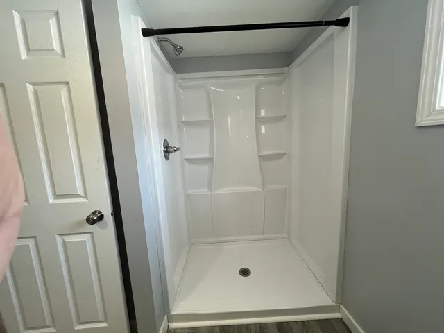a bathroom with a shower