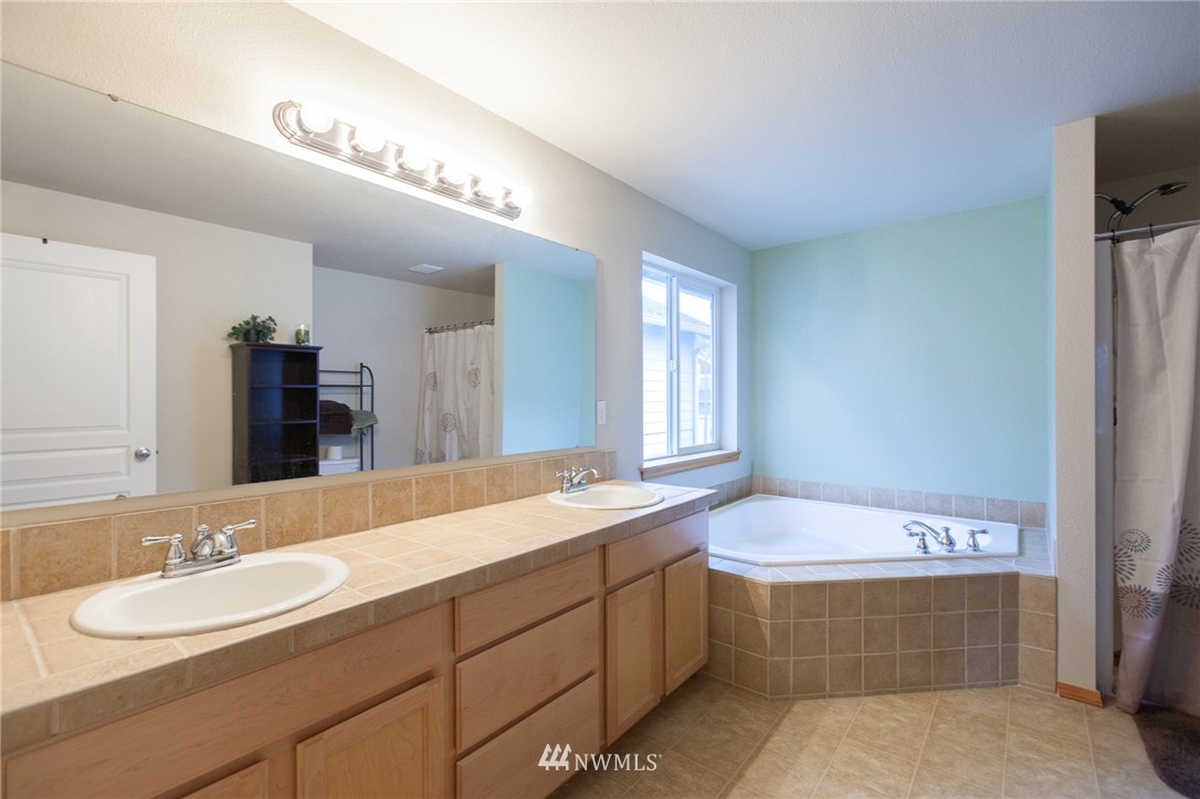6745 Southeast 5th Street Renton, WA 98059 - Photo 17 of 25 a spacious bathroom with a tub sink and mirror