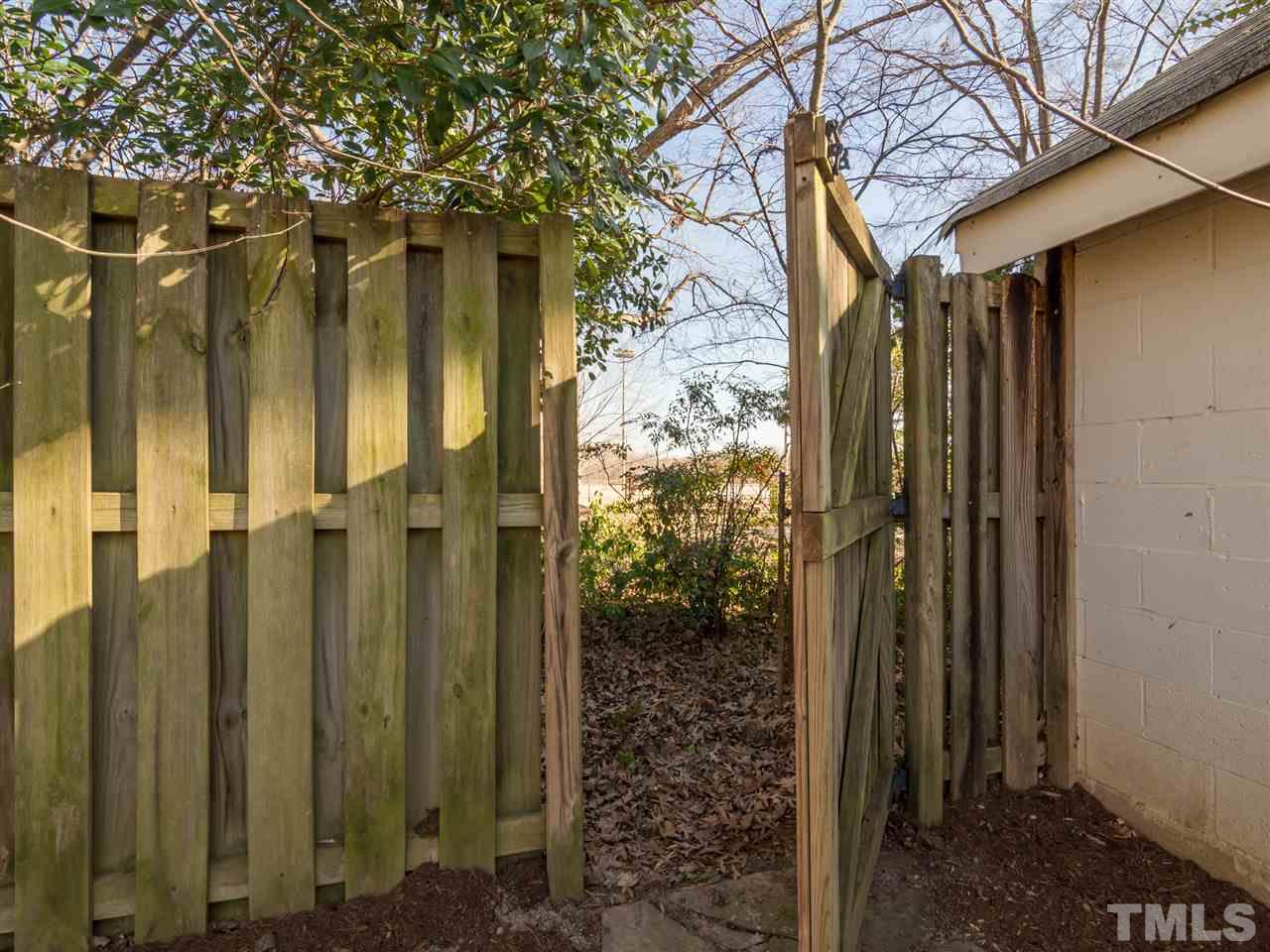 1800 Bennett Street Raleigh, NC 27604 - Photo 18 of 24 This gate. Yes, the one at the back of the yard will transport you into 40+ verdant acres of Lions Park. Tennis, basketball, ballfields, BMX track, Community Center, multiple playgrounds, and more. Incredible!