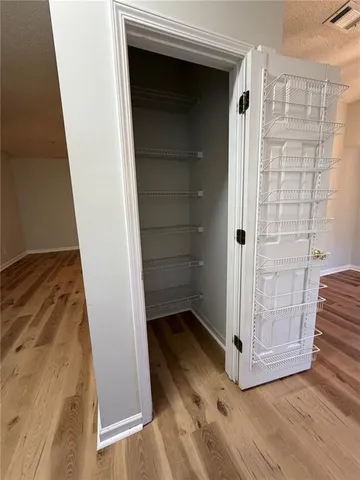 a view of wooden door