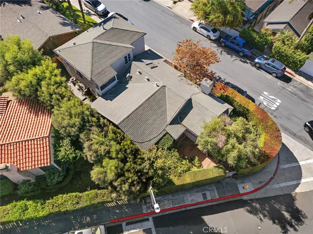 an aerial view of a house