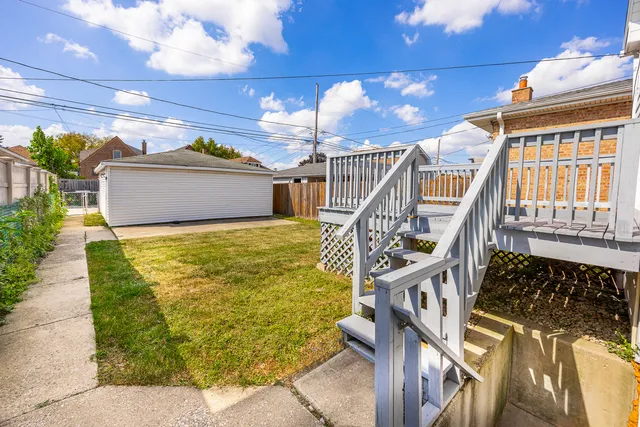 a view of a terrace with wooden floor
