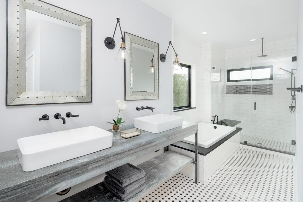 2117 Pershing Drive Austin, TX 78723 - Photo 14 of 30 Master Bathroom included, Garden tub and large seamless glass shower.