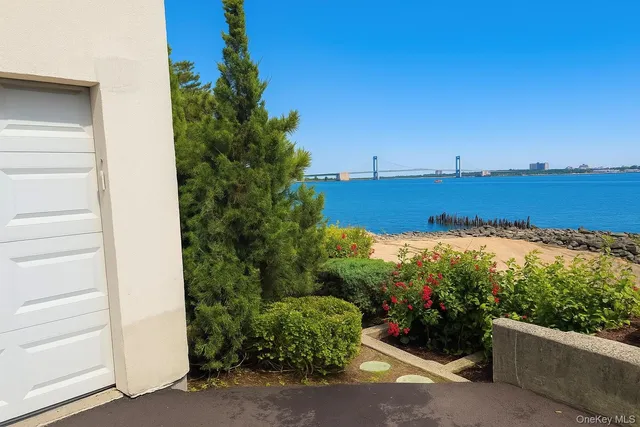 a view of a terrace with a garden