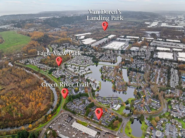 an aerial view of a city