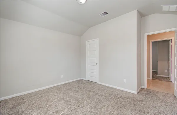 an empty room with closet