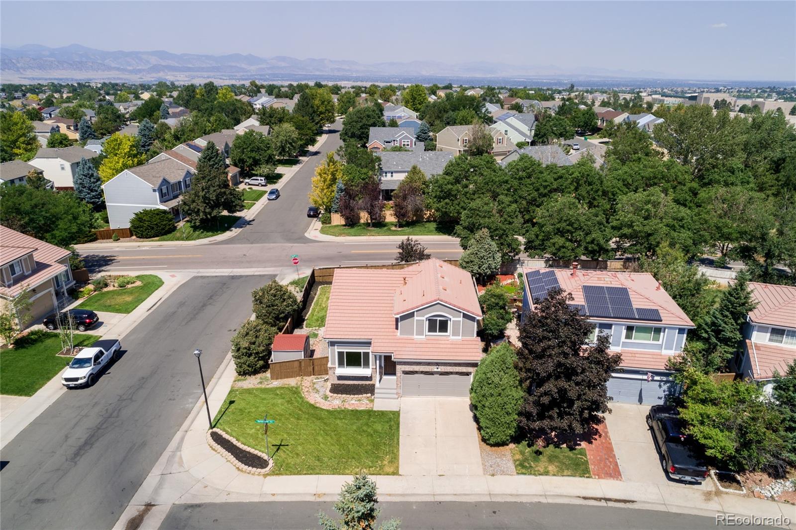 1589 Spring Water Way Highlands Ranch, CO 80129 - Photo 29 of 40 an aerial view of a house with a garden