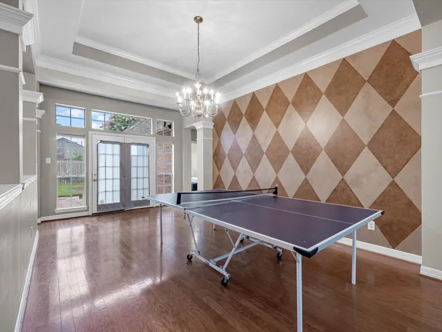 a indoor swimming pool and porch