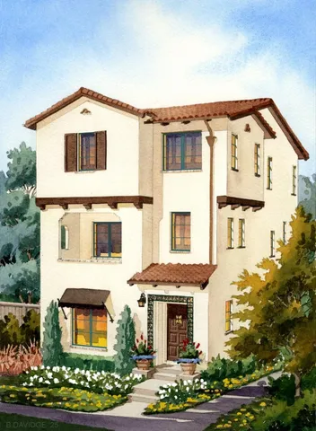 a front view of a residential houses with yard