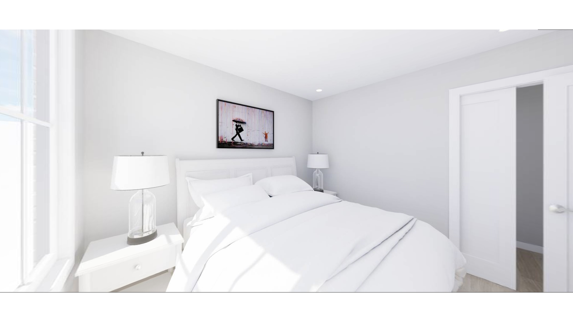 543 Lorimer Street Brooklyn, NY 11211 - Photo 13 of 20 a bedroom with a bed and a painting on the wall