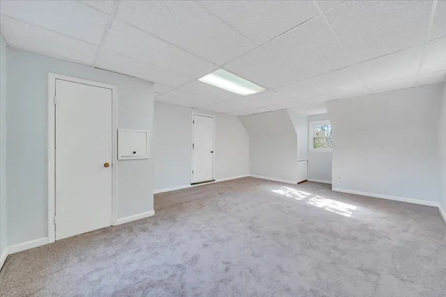 a view of balcony with wooden floor