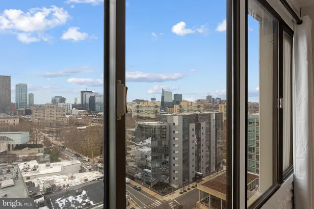 a view of a city from a window