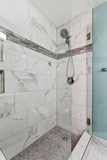 a bathroom with a shower