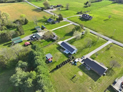 an aerial view of a house