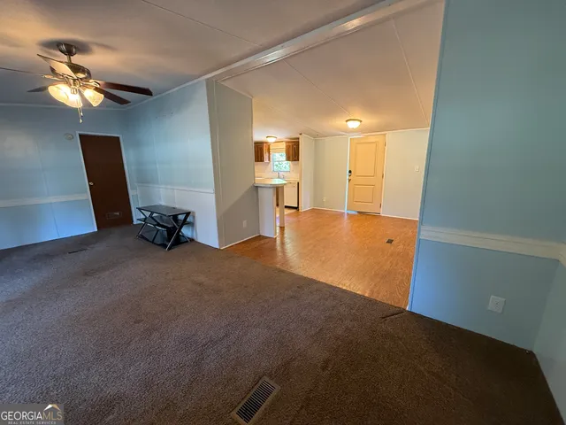 a view of a livingroom with a window