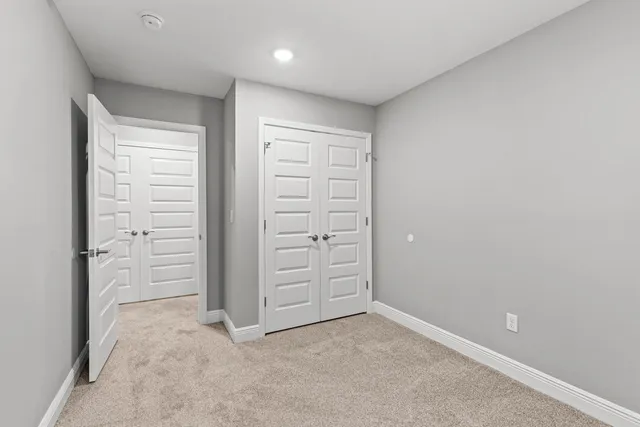 an empty room with closet