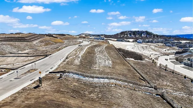 an aerial view of residential space with ocean view