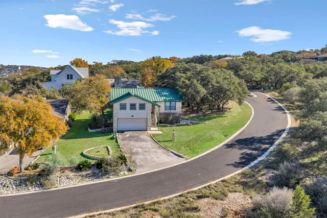 an aerial view of a house