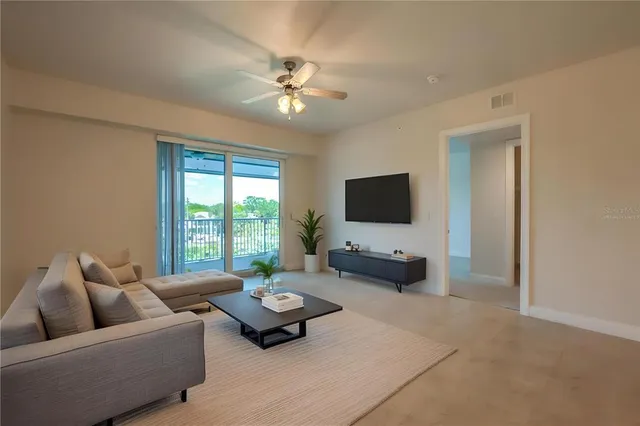 a view of a lake in middle of the house