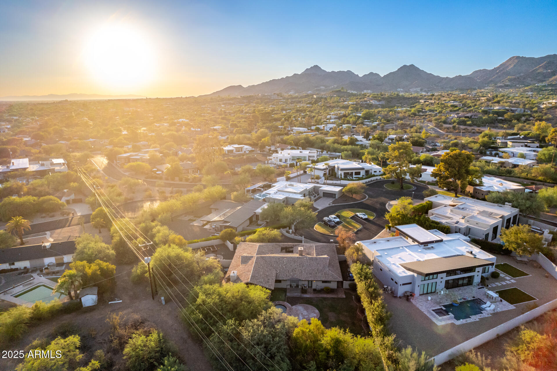 5803 North 45th Street Phoenix, AZ 85018 - Photo 69 of 72 an aerial view of residential houses with outdoor space and trees