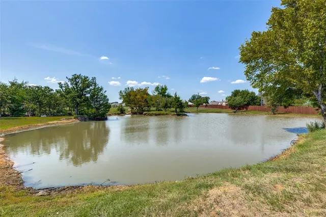 a view of a swimming pool and a fountain