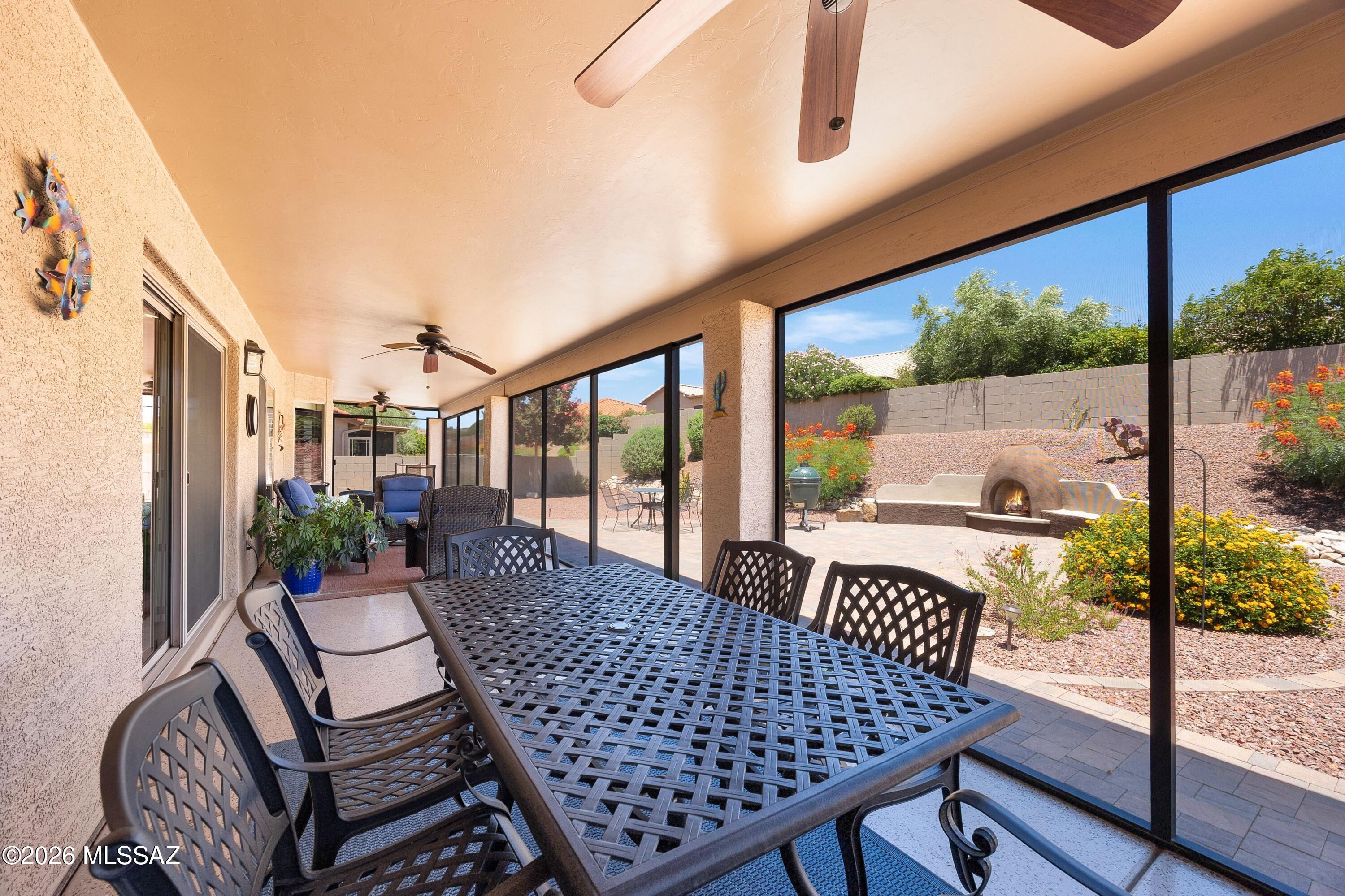 61852 East Sandlewood Road Tucson, AZ 85739 - Photo 34 of 50 Enclosed Patio for Indoor/Outdoor Living