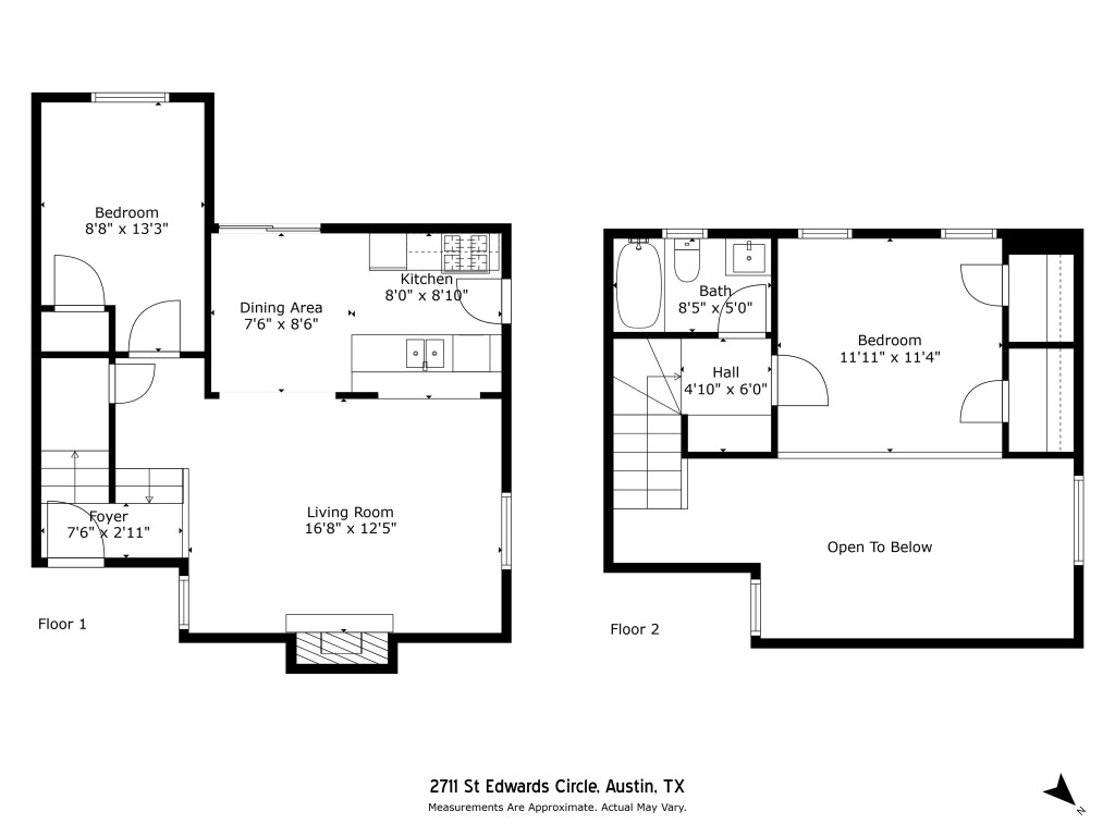 2711 St Edwards Circle, Unit 1 Austin, TX 78704 - Photo 13 of 14 View of property floor plan