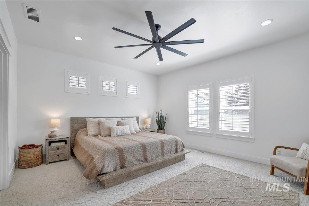 2078 Red Rock Way Twin Falls, ID 83301 - Photo 24 of 49 Bedroom with carpet flooring, recessed lighting, and ceiling fan