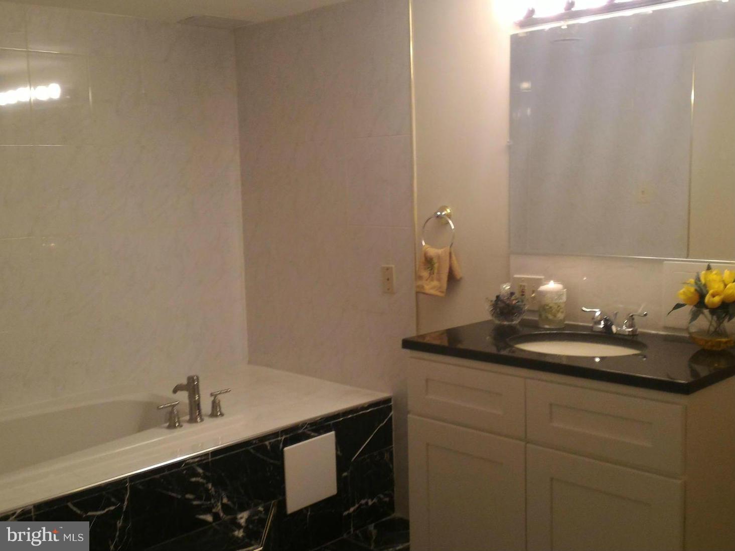 16512 Walnut Hill Road Gaithersburg, MD 20877 - Photo 5 of 20 a bathroom with a granite countertop sink and a mirror