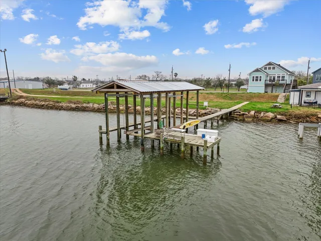 a view of a lake with a terrace