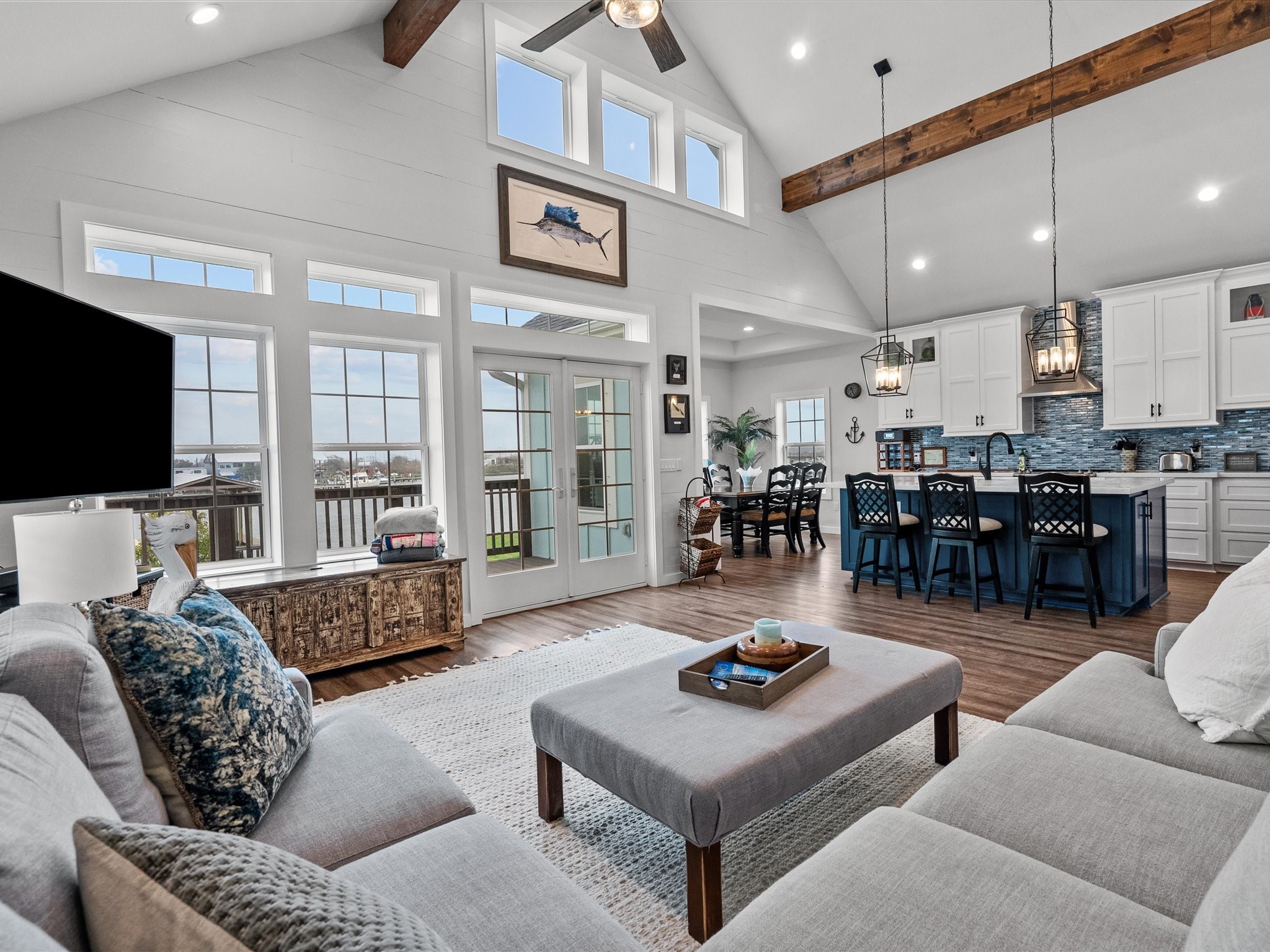 822 West 2nd Street Freeport, TX 77541 - Photo 11 of 46 a living room with lots of furniture and kitchen view