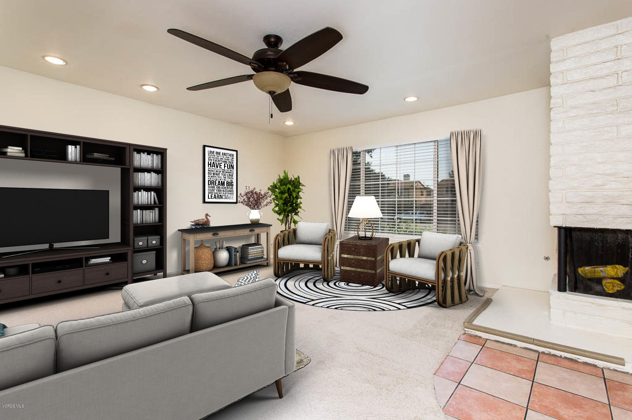 2460 Fitzgerald Road Simi Valley, CA 93065 - Photo 7 of 35 a living room with furniture and a flat screen tv