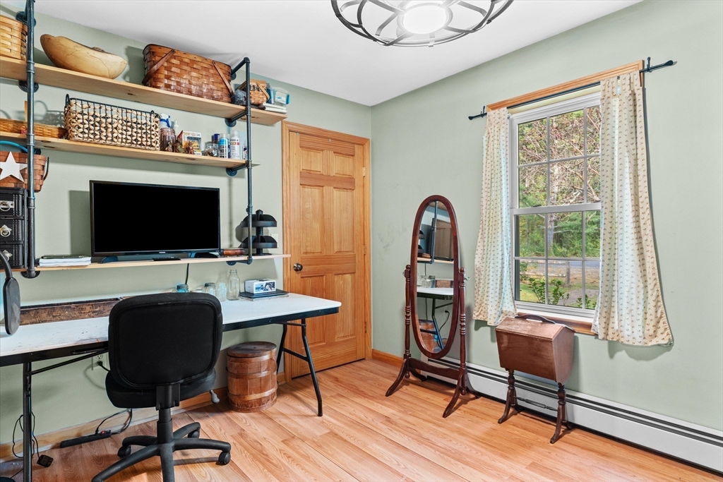 4109 South Athol Road Athol, MA 01331 - Photo 18 of 38 a view of a workspace with furniture and a flat screen tv