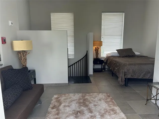 a view of a balcony with city view