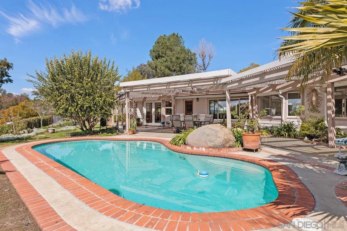 15121 Country Hill Road Poway, CA 92064 - Photo 31 of 40 a view of a swimming pool with an outdoor seating