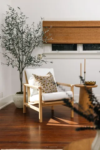 a view of a porch with a bench