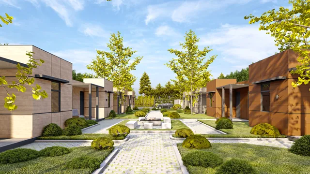 a view of a house with fountain bath tub and a fire pit