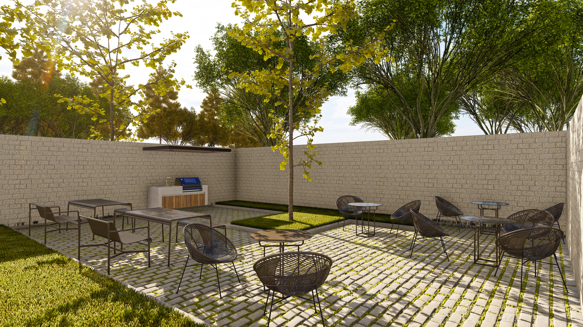 1915 Grant Street Evanston, IL 60201 - Photo 4 of 7 a view of a patio with table and chairs and potted plants