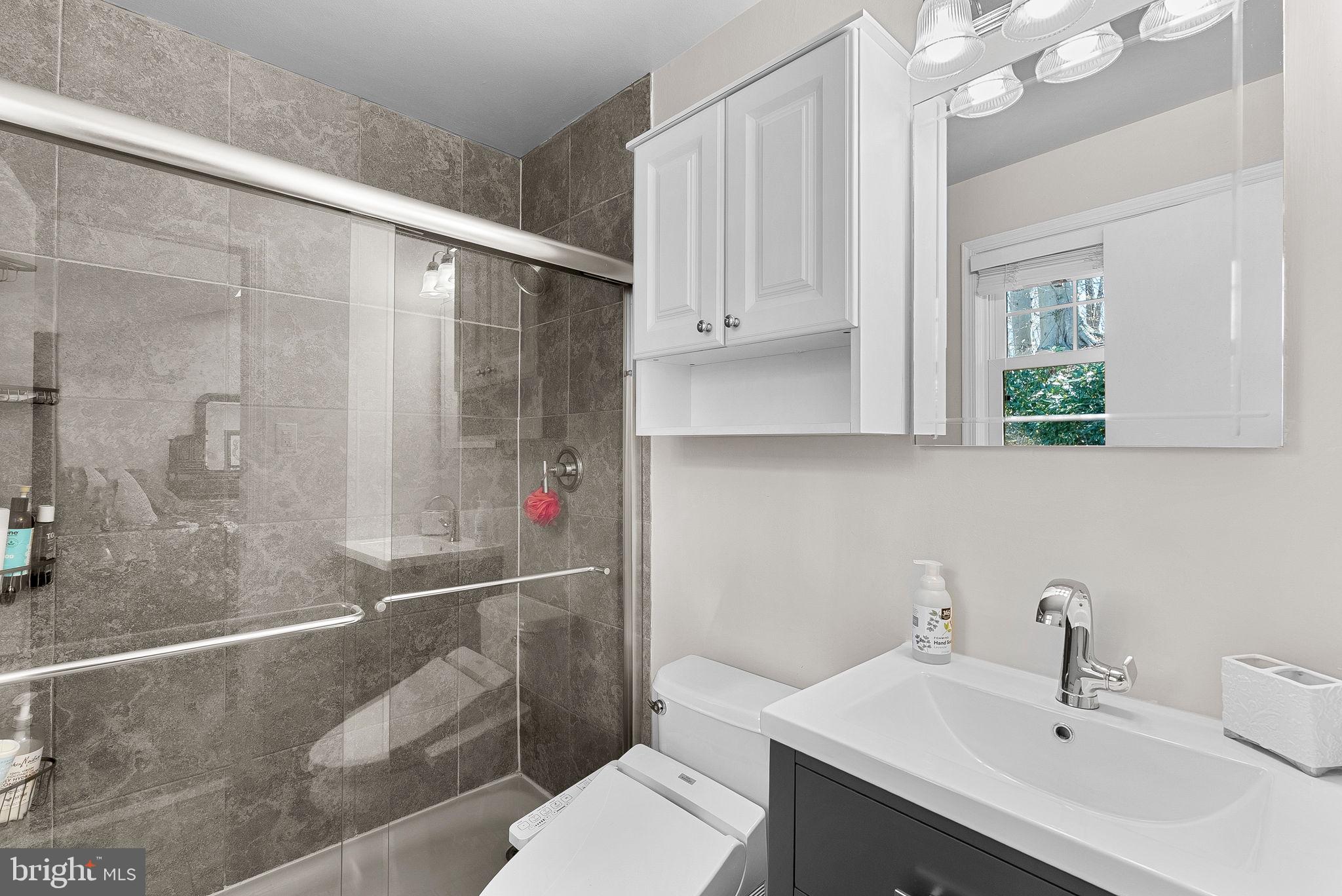 4119 27th Road North Arlington, VA 22207 - Photo 24 of 53 a bathroom with a sink a toilet and shower