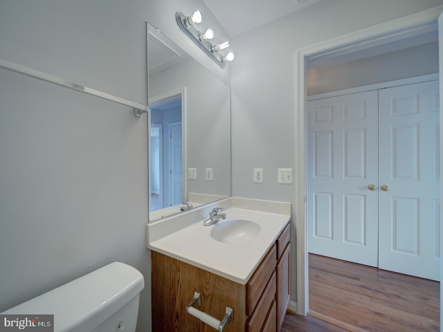 8241 Humphrey Lane Manassas, VA 20109 - Photo 49 of 55 a bathroom with a sink a toilet a shower and a mirror