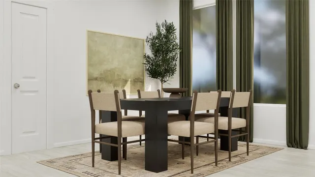 a table and chairs in a kitchen