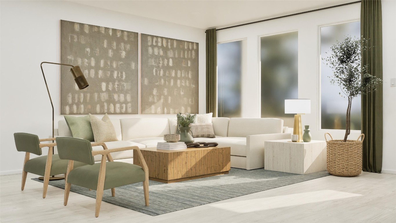 13301 Winton Drive Elgin, TX 78621 - Photo 19 of 25 a living room with furniture and a large mirror