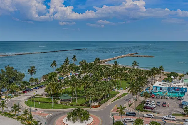 an aerial view of residential building with outdoor space