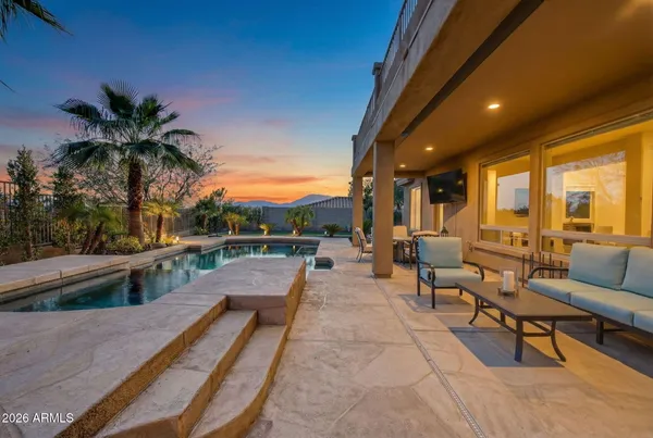 a view of outdoor space with seating