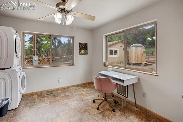 a bedroom with a bed and a walk in closet
