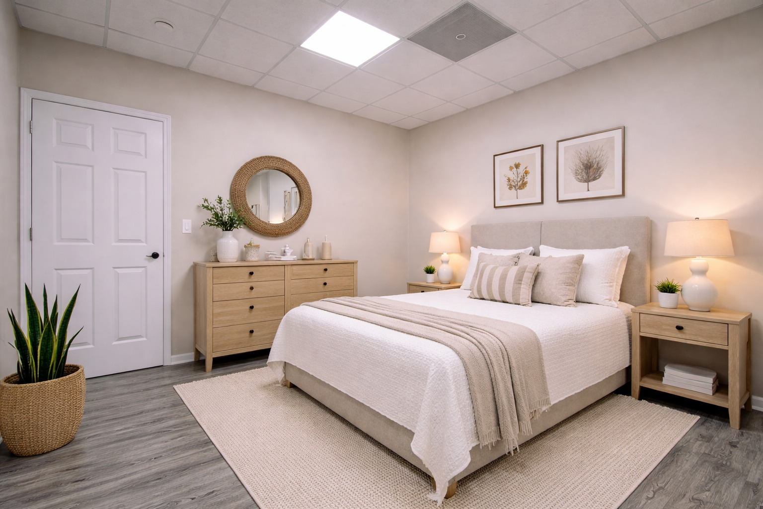 271 Country Commons Road, Unit H Cary, IL 60013 - Photo 4 of 5 a bedroom with a bed and a potted plant
