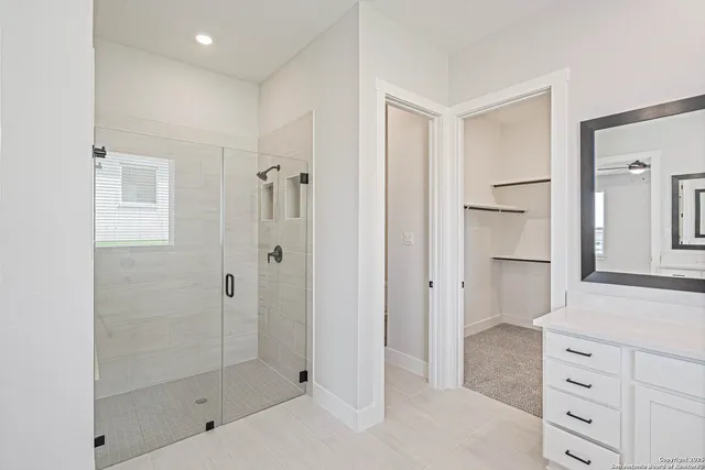 a bathroom with a shower