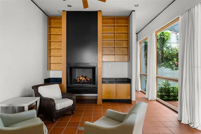 a view of tree in front of a door